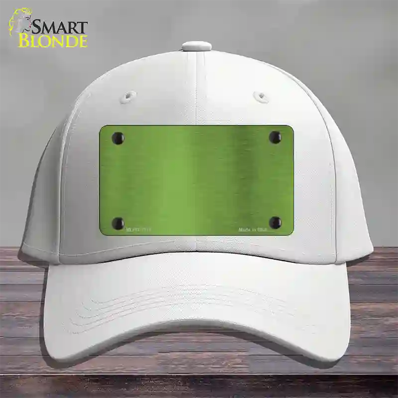 Lime Green Metallic Solid Novelty License Plate Hat Cotton / White