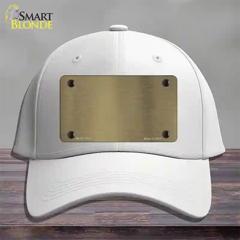 Gold Metallic Solid Novelty License Plate Hat Cotton / White