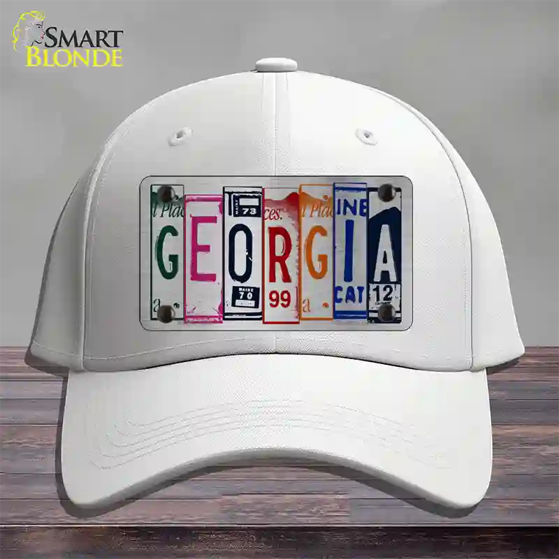 Georgia License Plate Art Novelty License Plate Hat Cotton / White