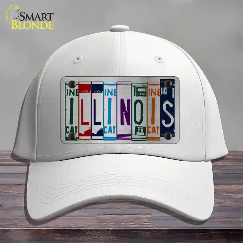 Illinois License Plate Art Novelty License Plate Hat Cotton / White