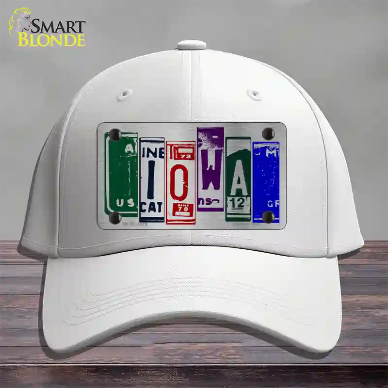 Iowa License Plate Art Novelty License Plate Hat Cotton / White