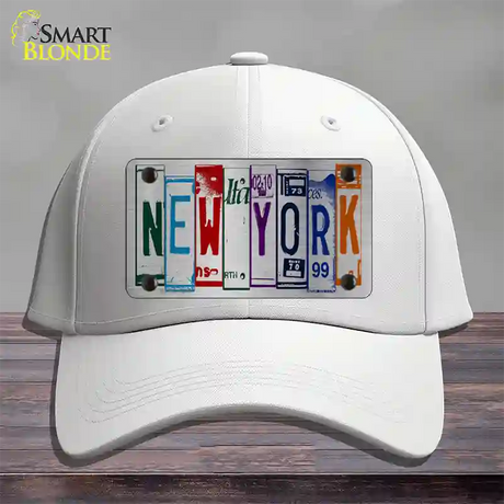 New York License Plate Art Novelty License Plate Hat Cotton / White