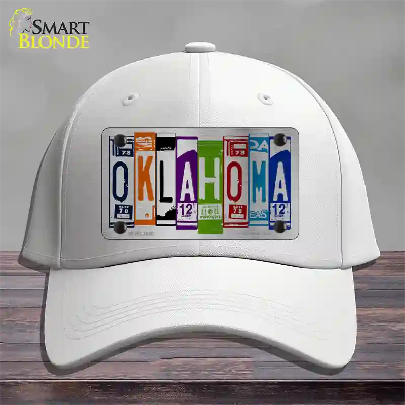 Oklahoma License Plate Art Novelty License Plate Hat Cotton / White