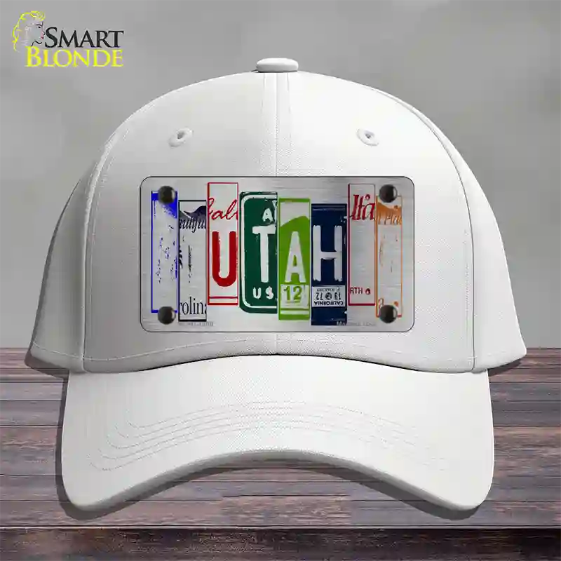 Utah License Plate Art Novelty License Plate Hat Cotton / White