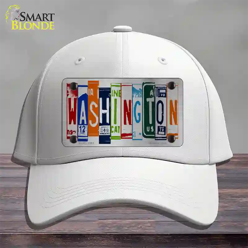 Washington License Plate Art Novelty License Plate Hat Cotton / White