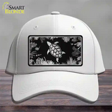 Turtle Black Brushed Chrome Novelty License Plate Hat Cotton / White