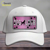 Dog Lover Pink Brushed Chrome Novelty License Plate Hat Tag Cotton / White