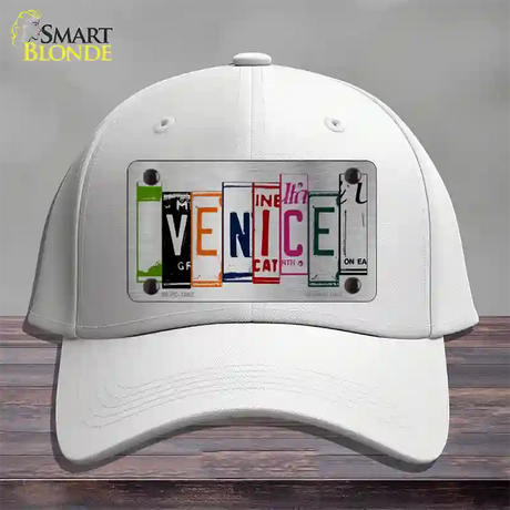 Venice License Plate Art Brushed Chrome Novelty License Plate Hat Tag Cotton / White