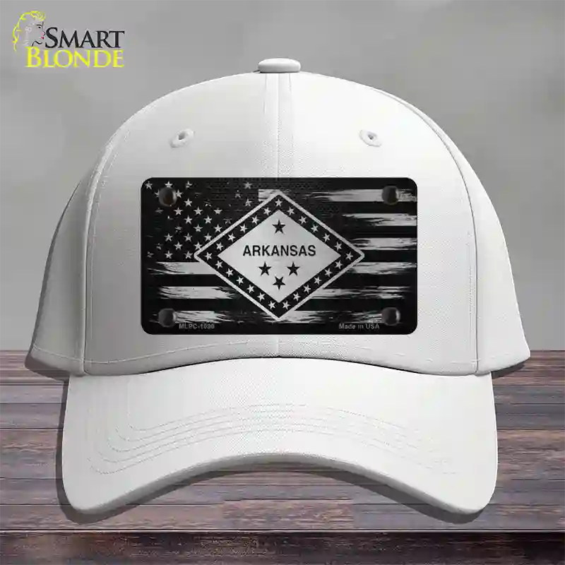 Arkansas Carbon Fiber Novelty License Plate Hat Cotton / White