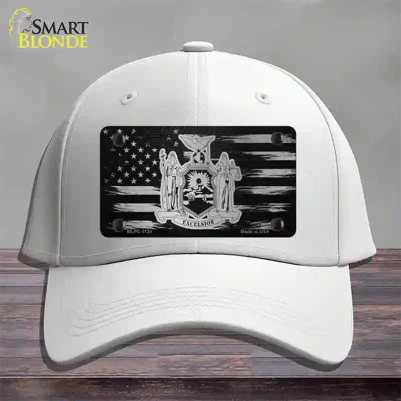 New York Carbon Fiber Novelty License Plate Hat Cotton / White