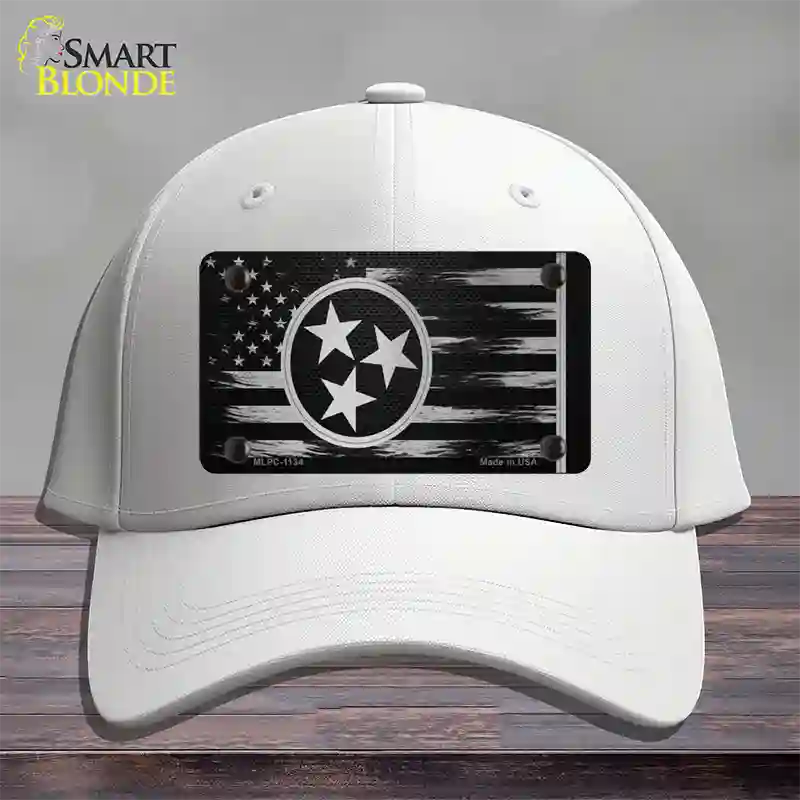 Tennessee Carbon Fiber Novelty License Plate Hat Cotton / White