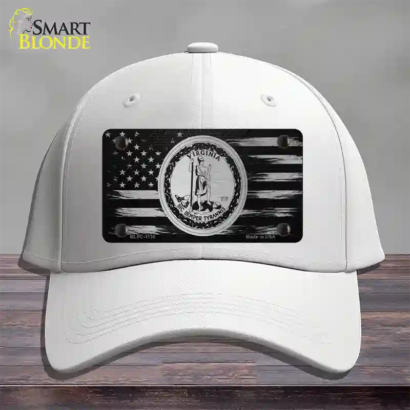 Virginia Carbon Fiber Novelty License Plate Hat Cotton / White