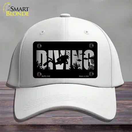 Diving Brushed Chrome Novelty License Plate Hat Cotton / White