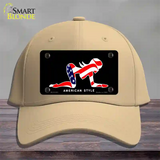 American Style Sexy Flag Pose Novelty License Plate Hat Cotton / Khaki