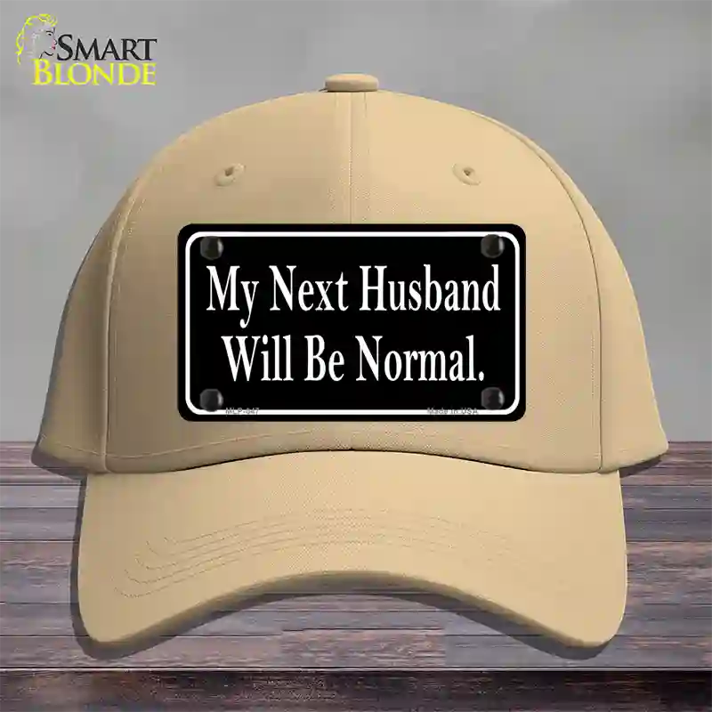 My Next Husband Novelty License Plate Hat Cotton / Khaki