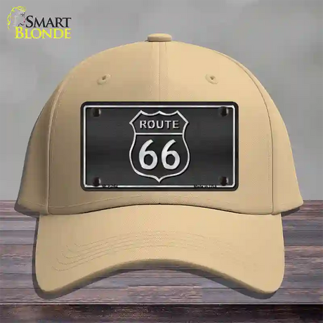 Route 66 Shield Black Novelty License Plate Hat Cotton / Khaki