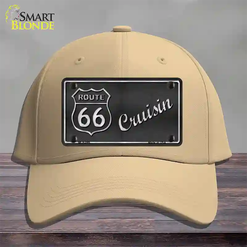 Route 66 Cruisin Novelty License Plate Hat Cotton / Khaki