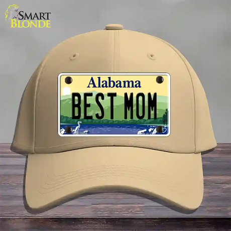 Best Mom Alabama Novelty License Plate Hat Cotton / Khaki