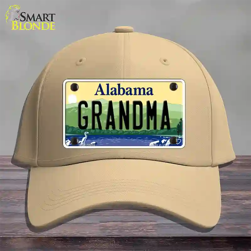 Grandma Alabama Novelty License Plate Hat Cotton / Khaki