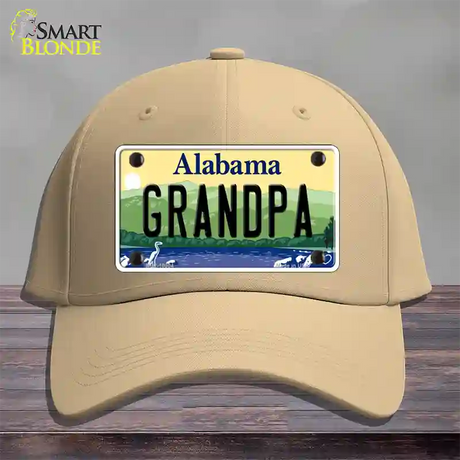 Grandpa Alabama Novelty License Plate Hat Cotton / Khaki