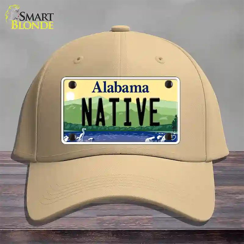 Native Alabama Novelty License Plate Hat Cotton / Khaki