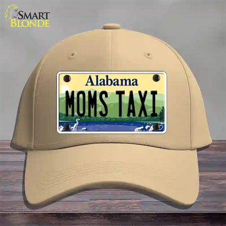 Moms Taxi Alabama Novelty License Plate Hat Cotton / Khaki