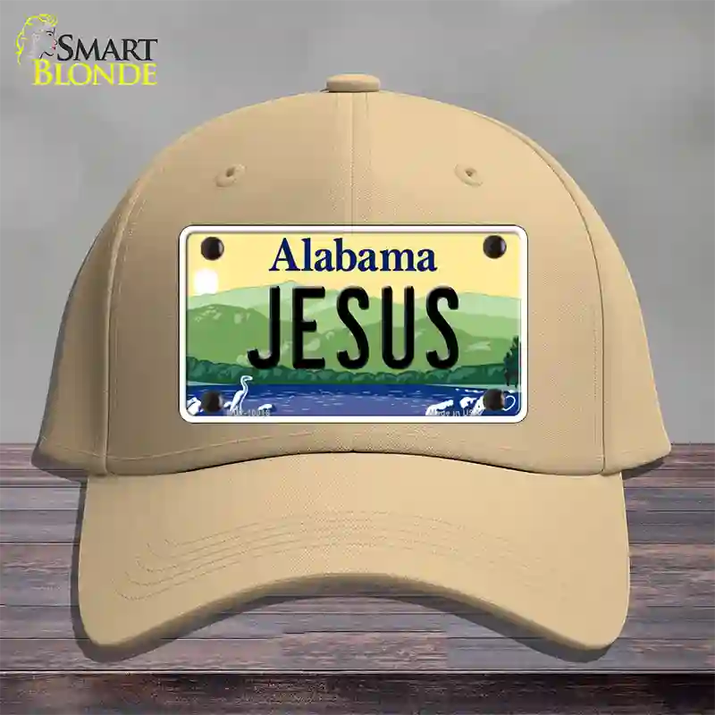 Jesus Alabama Novelty License Plate Hat Cotton / Khaki