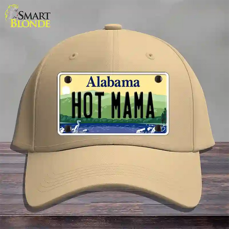 Hot Mama Alabama Novelty License Plate Hat Cotton / Khaki