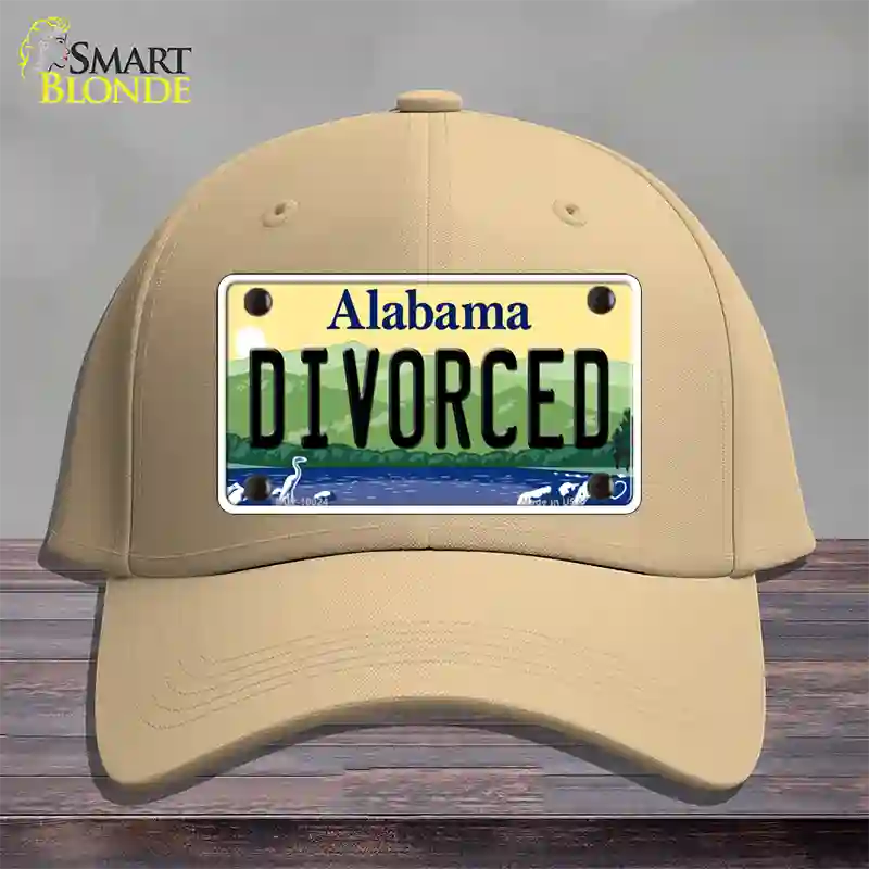 Divorced Alabama Novelty License Plate Hat Cotton / Khaki