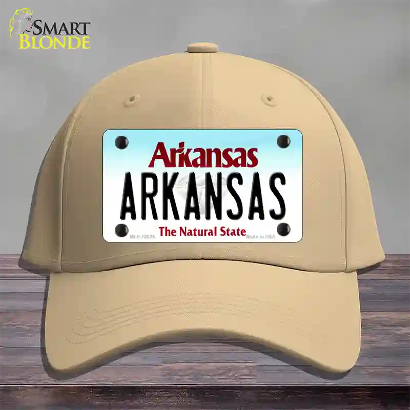 Arkansas Diamond Novelty License Plate Hat Cotton / Khaki