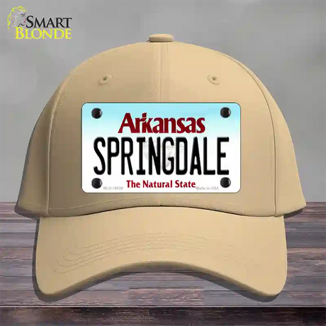 Springdale Arkansas Novelty License Plate Hat Cotton / Khaki