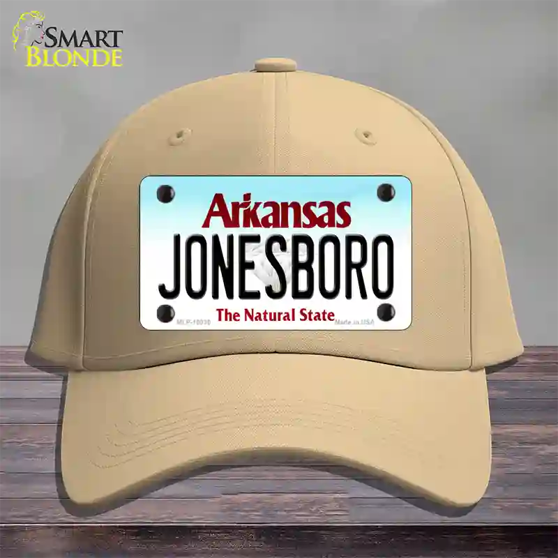 Jonesboro Arkansas Novelty License Plate Hat Cotton / Khaki