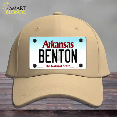 Benton Arkansas Novelty License Plate Hat Cotton / Khaki