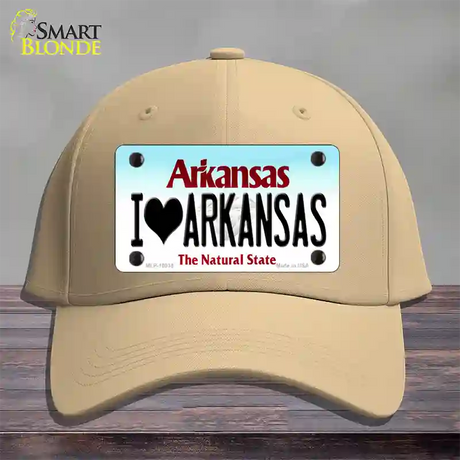 I Love Arkansas Novelty License Plate Hat Cotton / Khaki