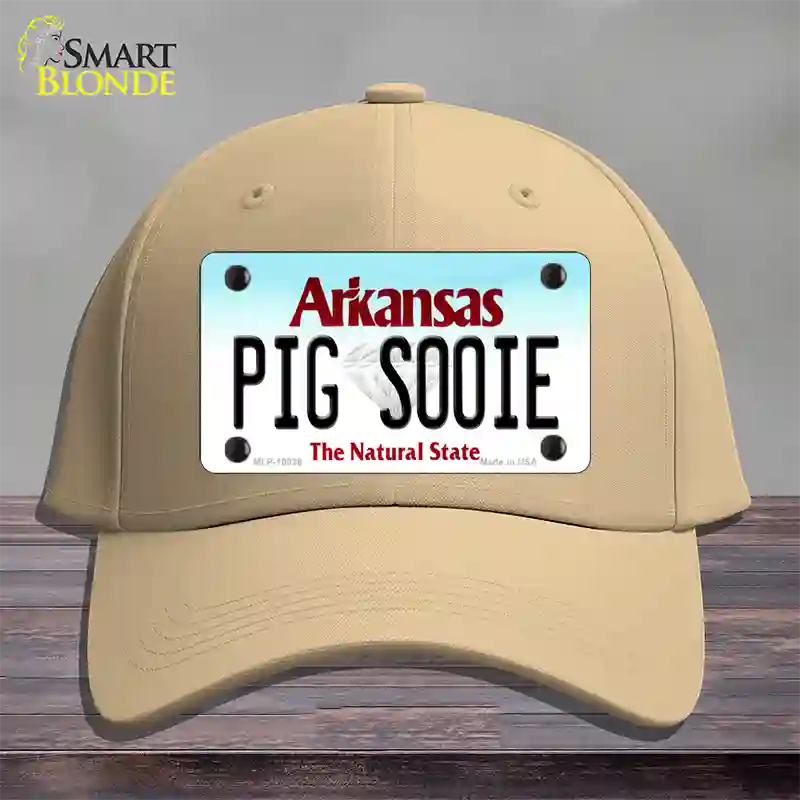 Pig Sooie Arkansas Novelty License Plate Hat Cotton / Khaki