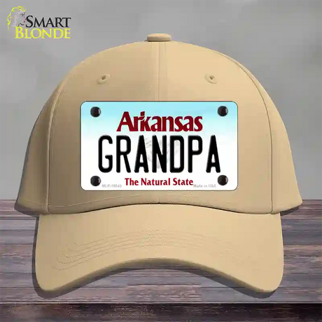 Grandpa Arkansas Novelty License Plate Hat Cotton / Khaki