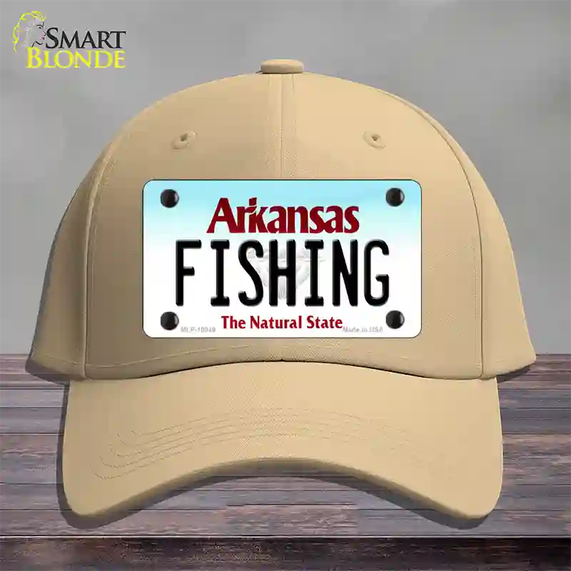 Fishing Arkansas Novelty License Plate Hat Cotton / Khaki