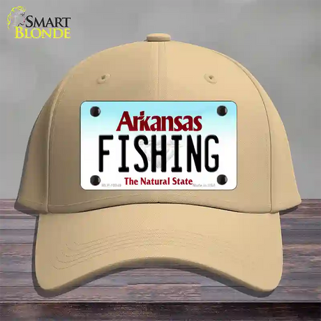 Fishing Arkansas Novelty License Plate Hat Cotton / Khaki