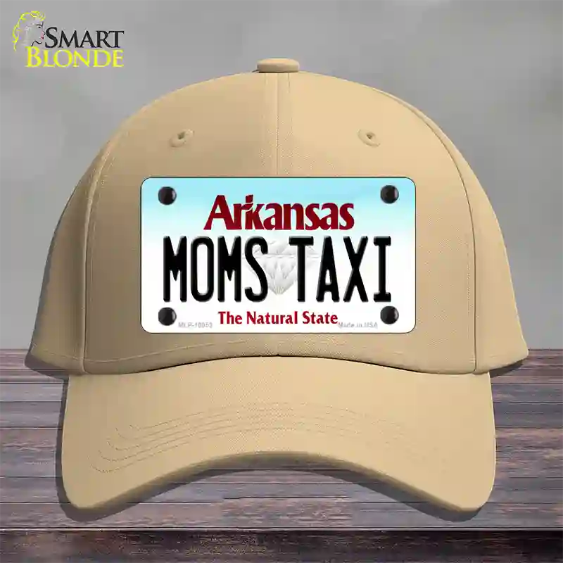 Moms Taxi Arkansas Novelty License Plate Hat Cotton / Khaki