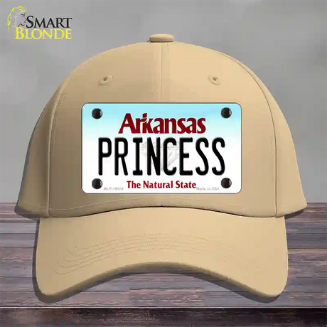 Princess Arkansas Novelty License Plate Hat Cotton / Khaki