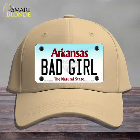 Bad Girl Arkansas Novelty License Plate Hat Cotton / Khaki