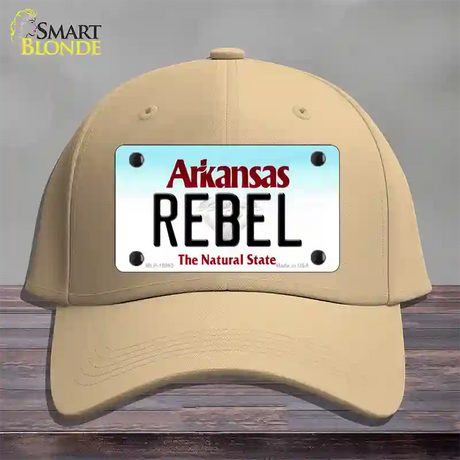 Rebel Arkansas Novelty License Plate Hat Cotton / Khaki