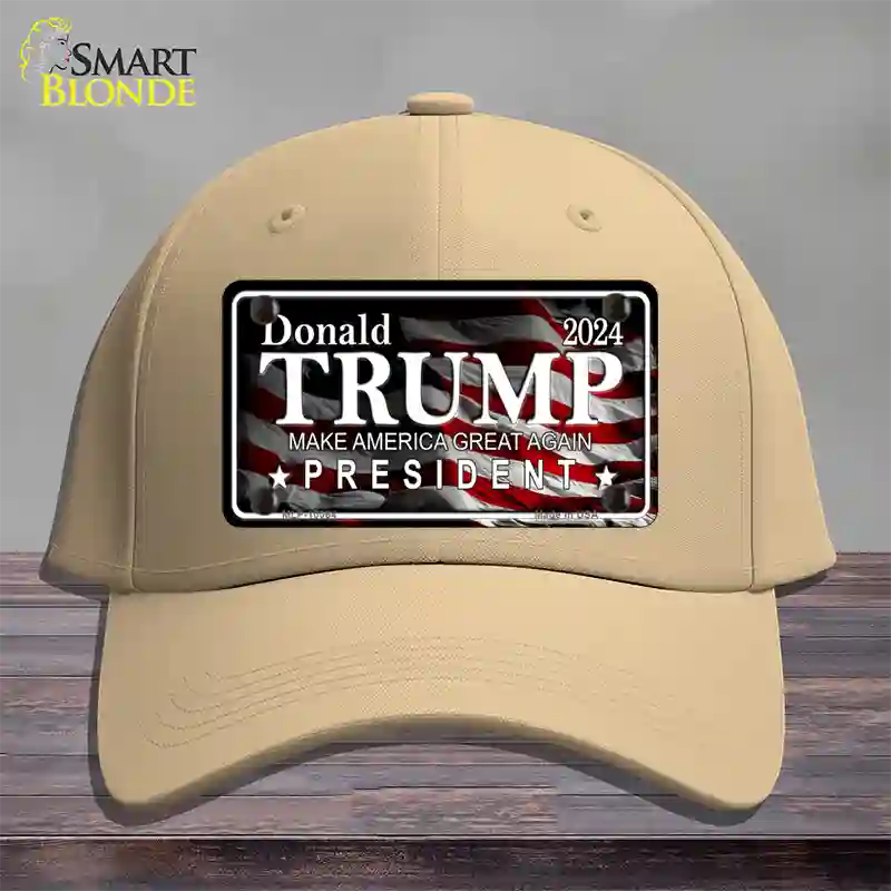 Trump 2024 Novelty License Plate Hat Cotton / Khaki