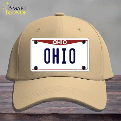 Ohio Maroon Novelty License Plate Hat Cotton / Khaki