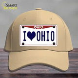 I Love Ohio Novelty License Plate Hat Cotton / Khaki