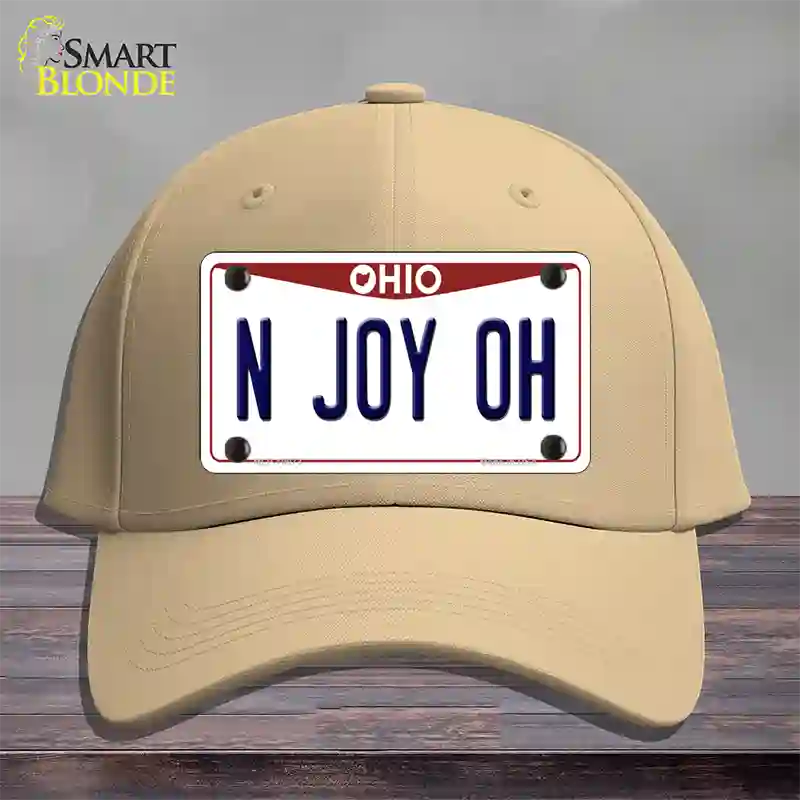 N Joy OH Ohio Novelty License Plate Hat Cotton / Khaki