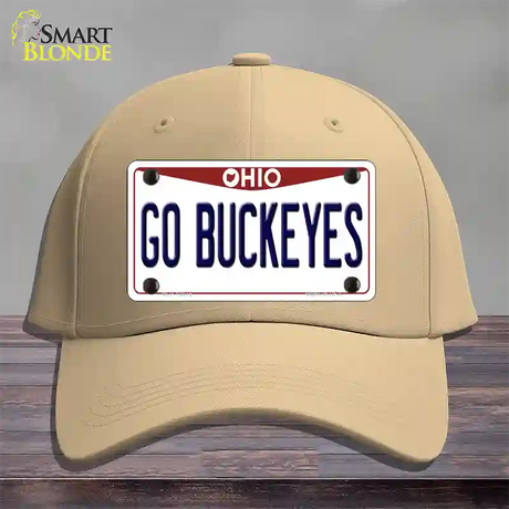 Go Buckeyes Ohio Novelty License Plate Hat Cotton / Khaki