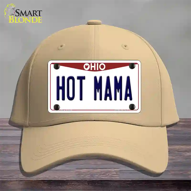 Hot Mama Ohio Novelty License Plate Hat Cotton / Khaki