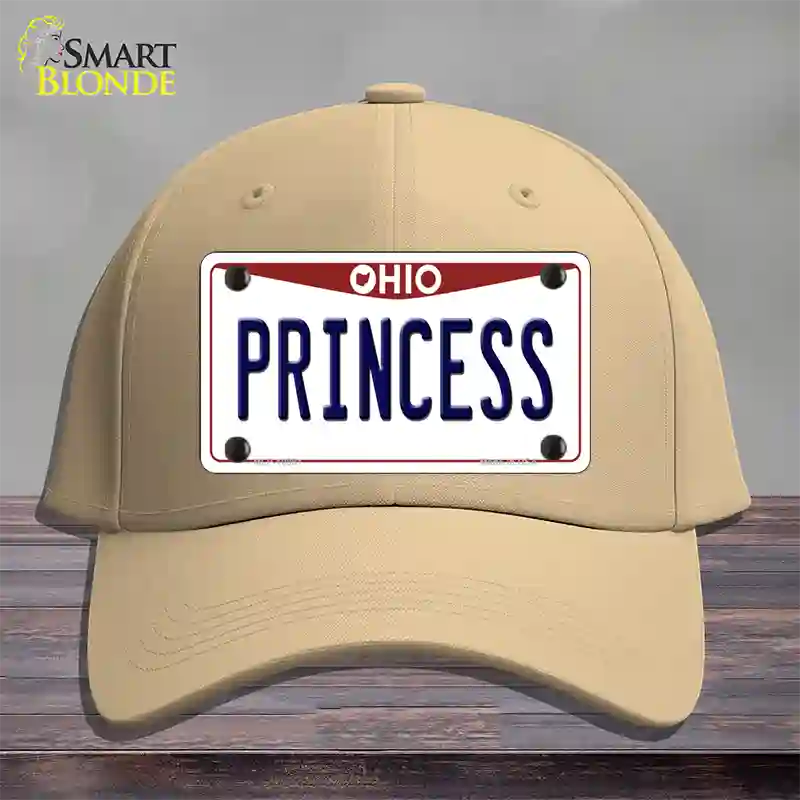 Princess Ohio Novelty License Plate Hat Cotton / Khaki