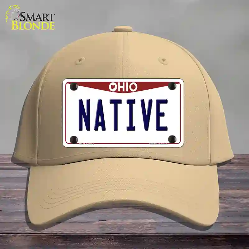 Native Ohio Novelty License Plate Hat Cotton / Khaki